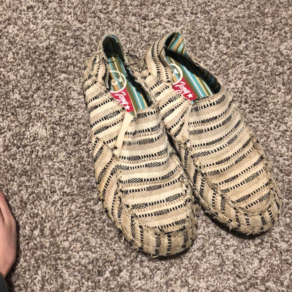 Tony Lama canvas slip-ons